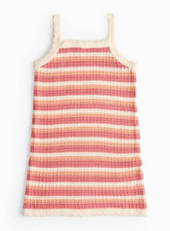 Pink Stripe Crochet Knitted Dress 5 years